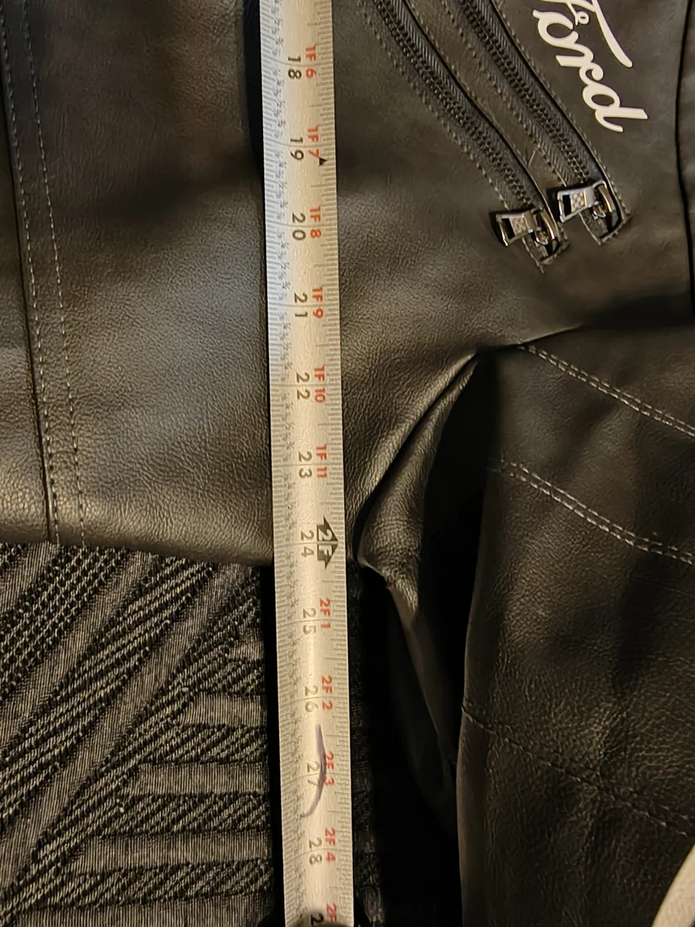 Ford Men's Black Hooded Faux Leather Jacket - Picture 6 of 8